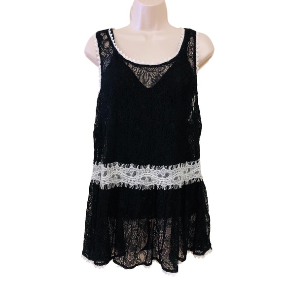 Forever 21 Tops - FOREVER 21 PLUS BLACK LACE TOP